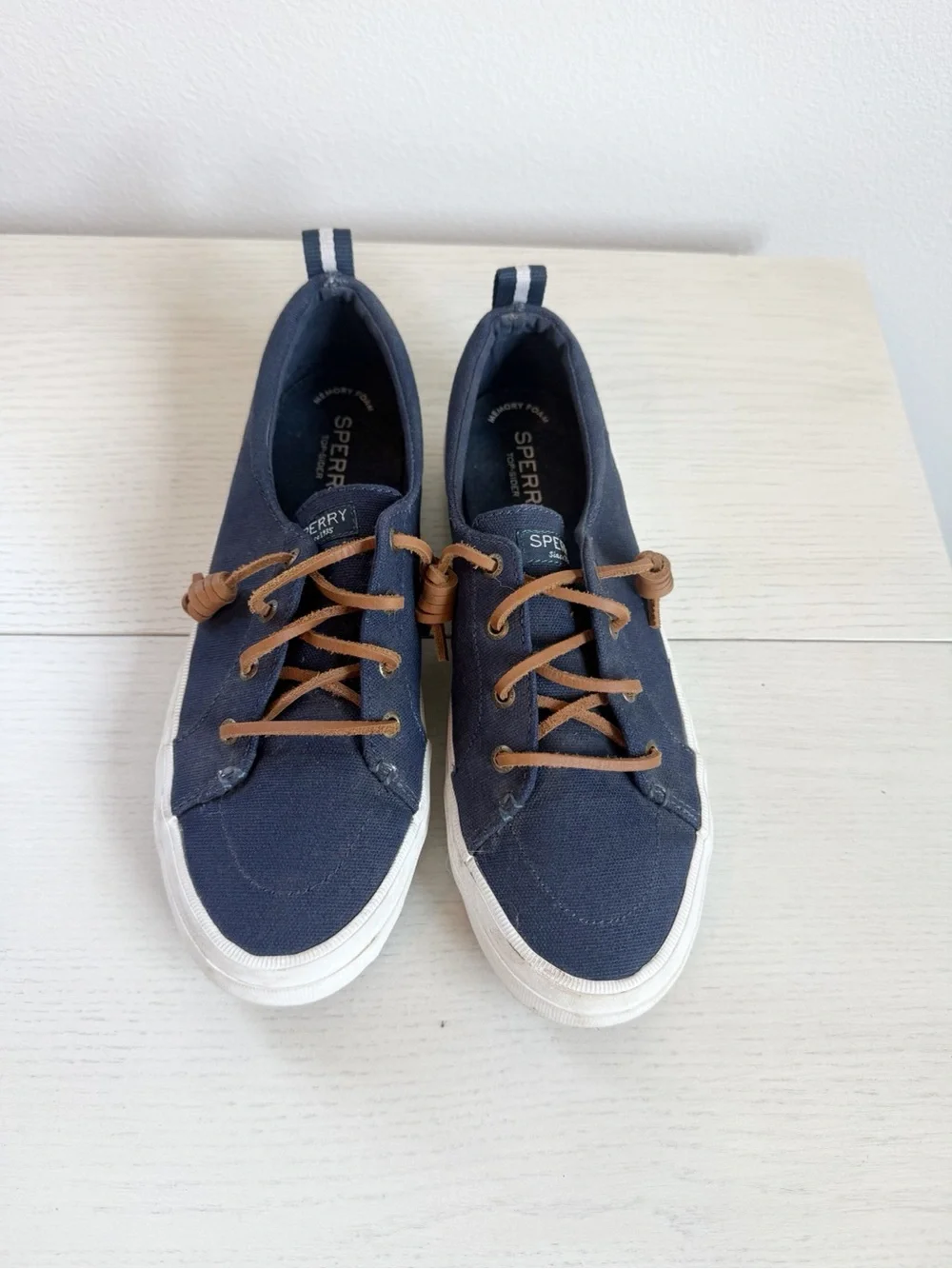 Sperry Women’s Navy Canvas Boat Shoes Sneakers Casual Coastal Grandma Size 9